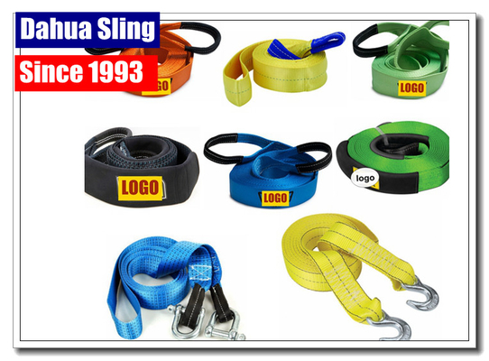 AUTLY 5 Tonne Heavy Duty Towing Belt 4 Meters Breakdown Recovery Tow Rope with 2 Safety Hooks for Cars 